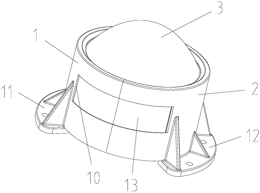 Automobile headlamp optical lens support structure