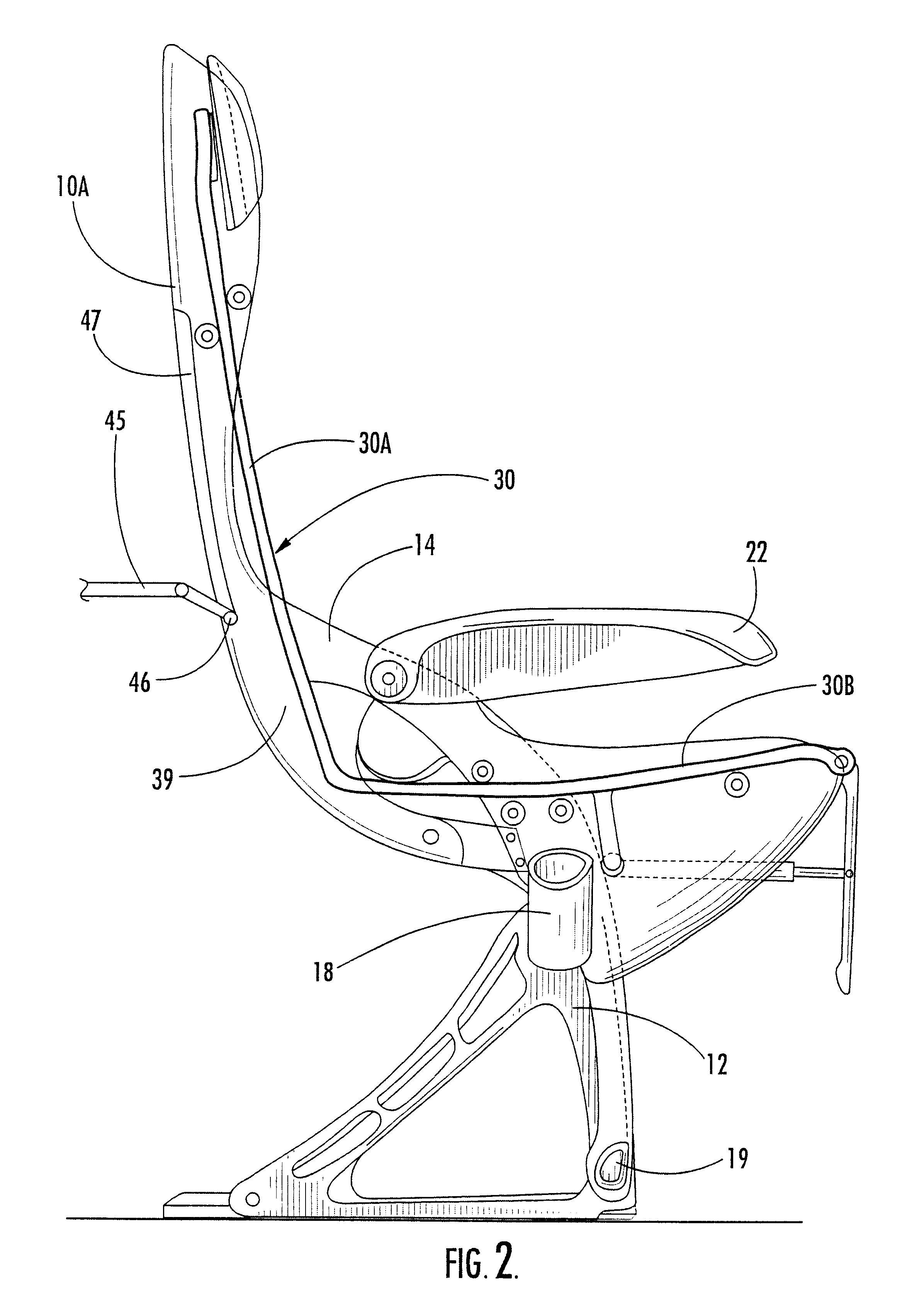 Non-encroaching aircraft passenger seat