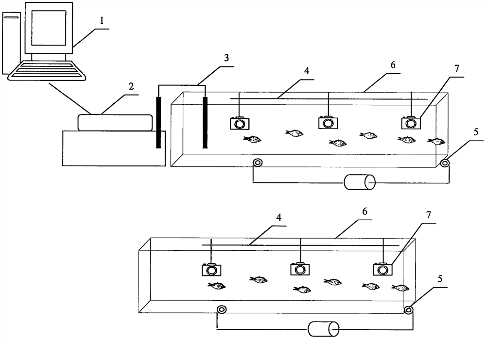 Test method for simulating influence of underwater noise vibration of ships and water transportation engineering on fishes