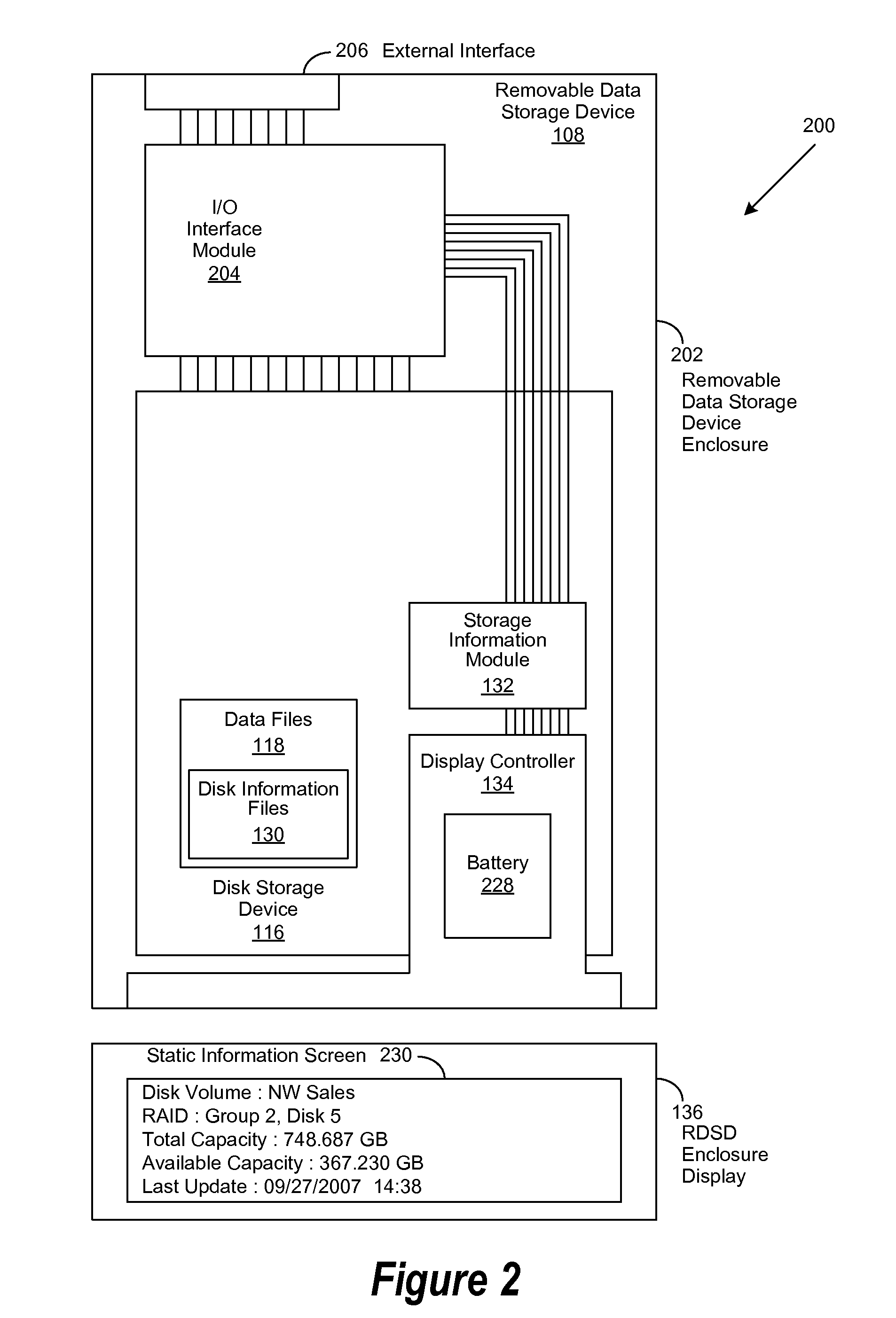 Removable hard disk with display information