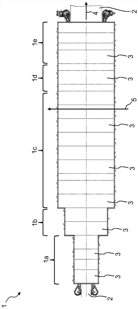 Ventilation module for film stretching equipment and such film stretching equipment