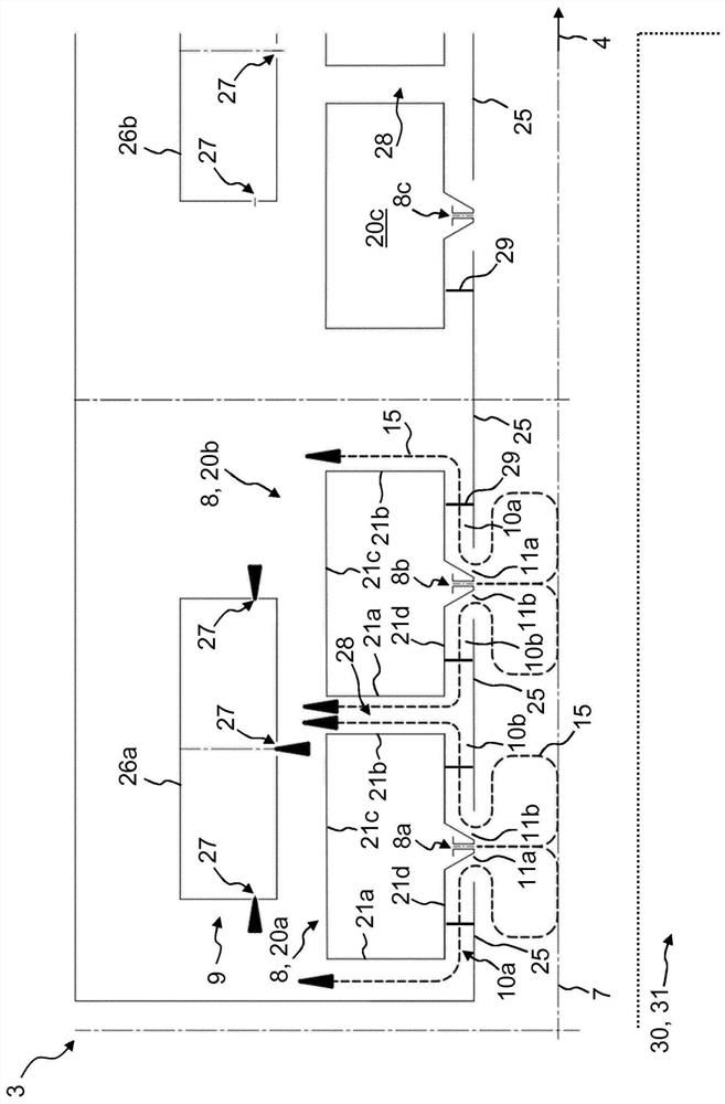 Ventilation module for film stretching equipment and such film stretching equipment