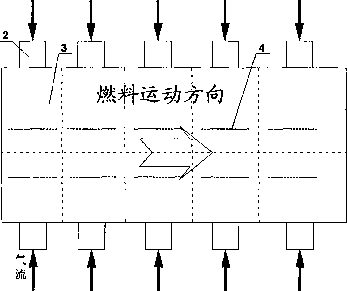 Blowing system of chain boiler with sectorial blow homogenating plate