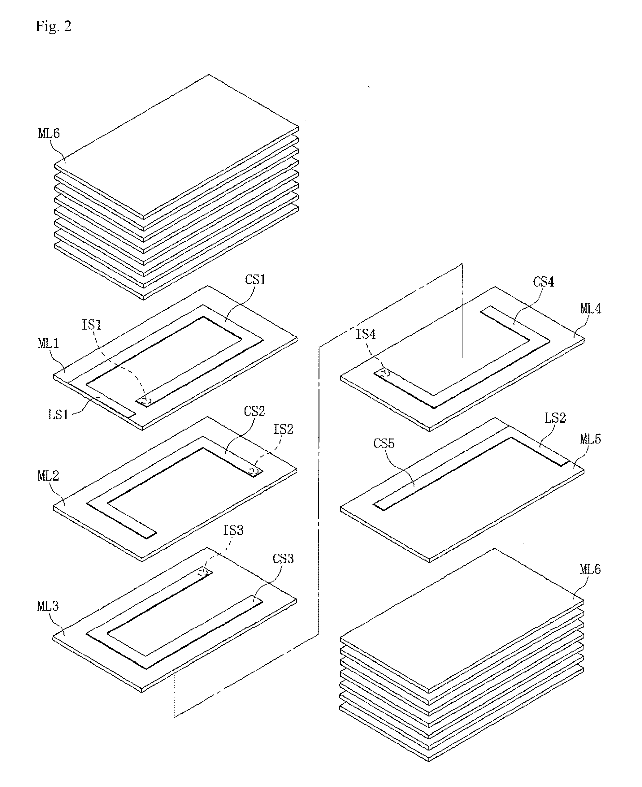 Laminated inductor