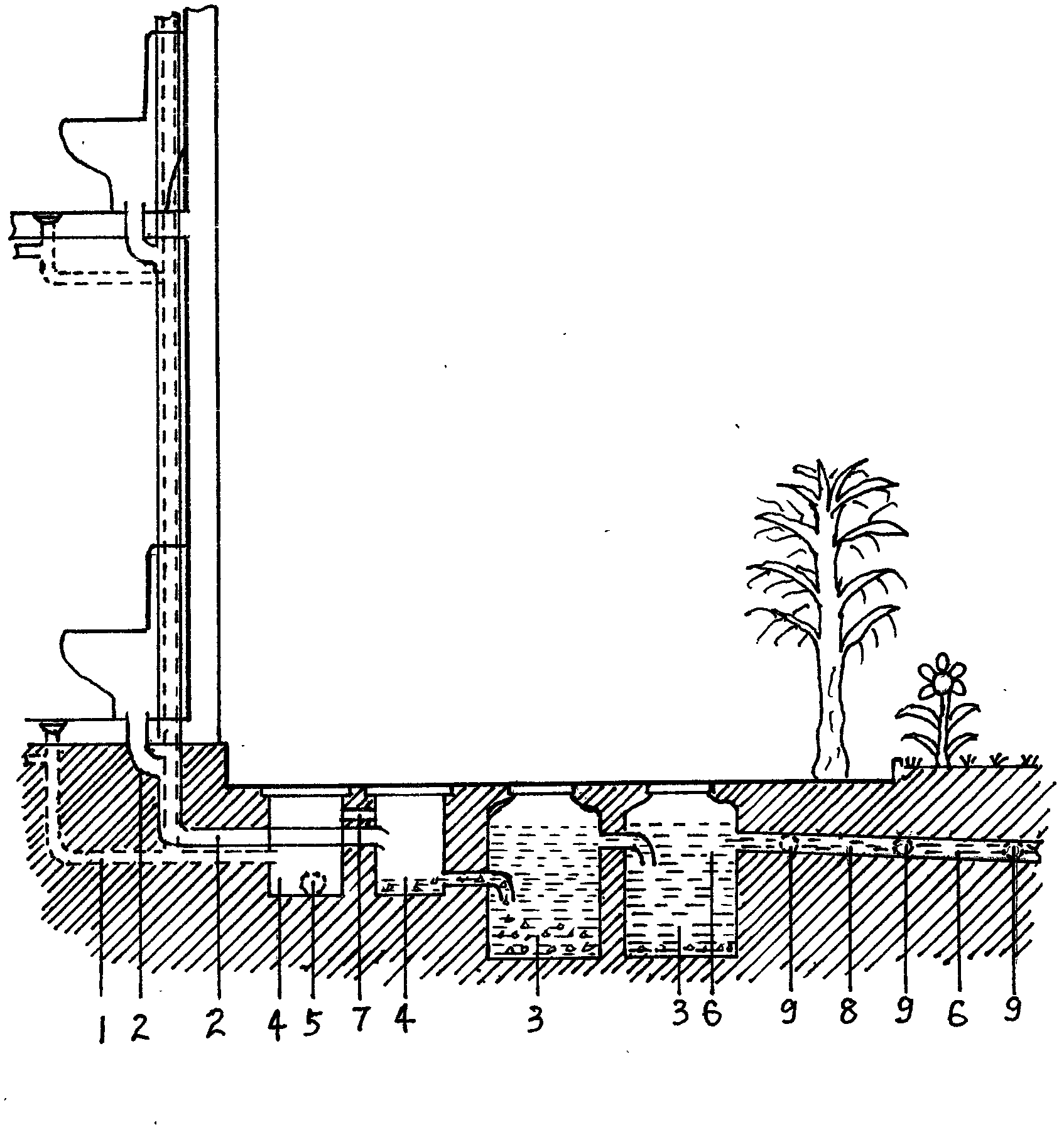 Automatic water and manure supply technology for greenbelt duplex septic tanks