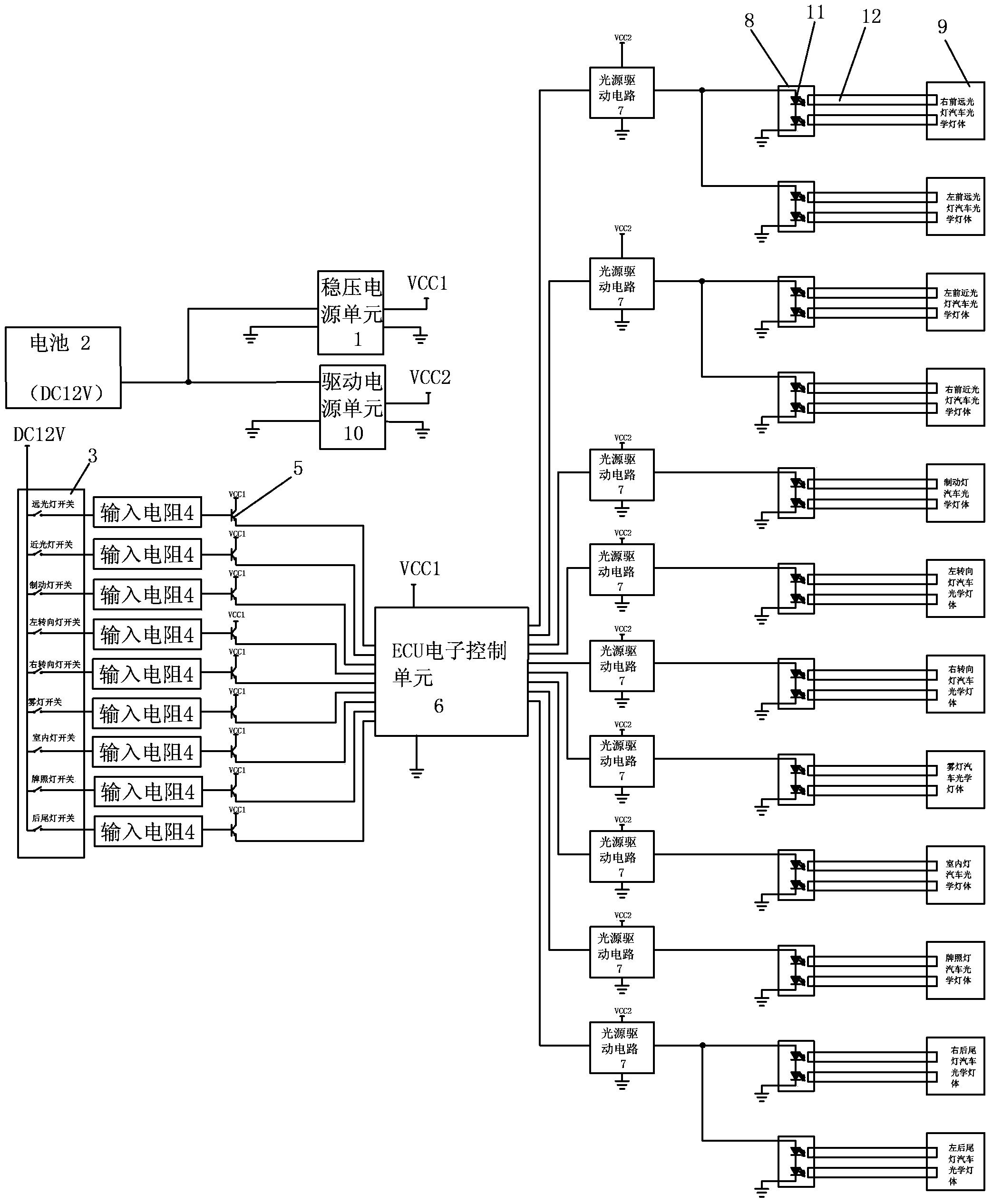 Automobile optical fiber illumination engine