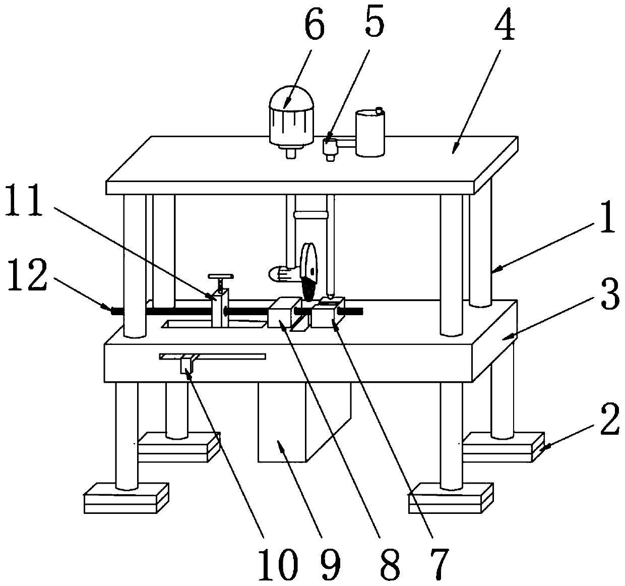 Workbench of steel bar cutting machine