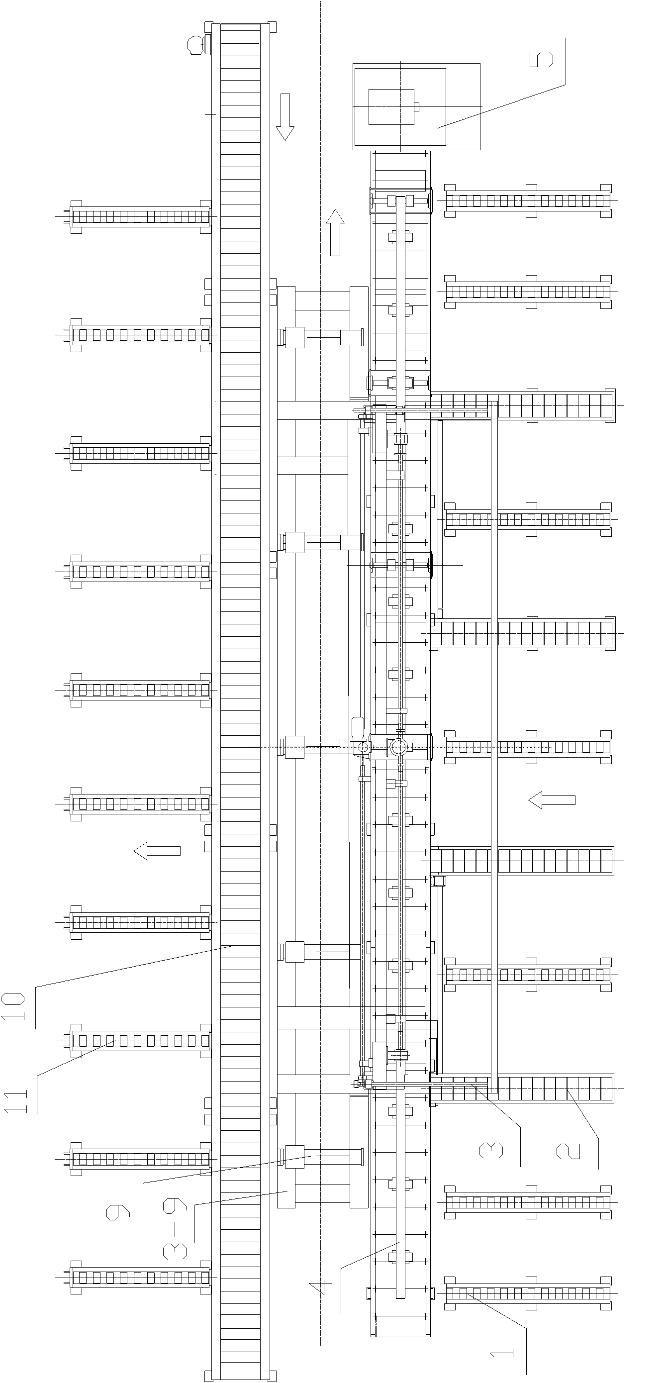 Full-automatic loading and unloading device for large vehicle longitudinal beam hydraulic machine