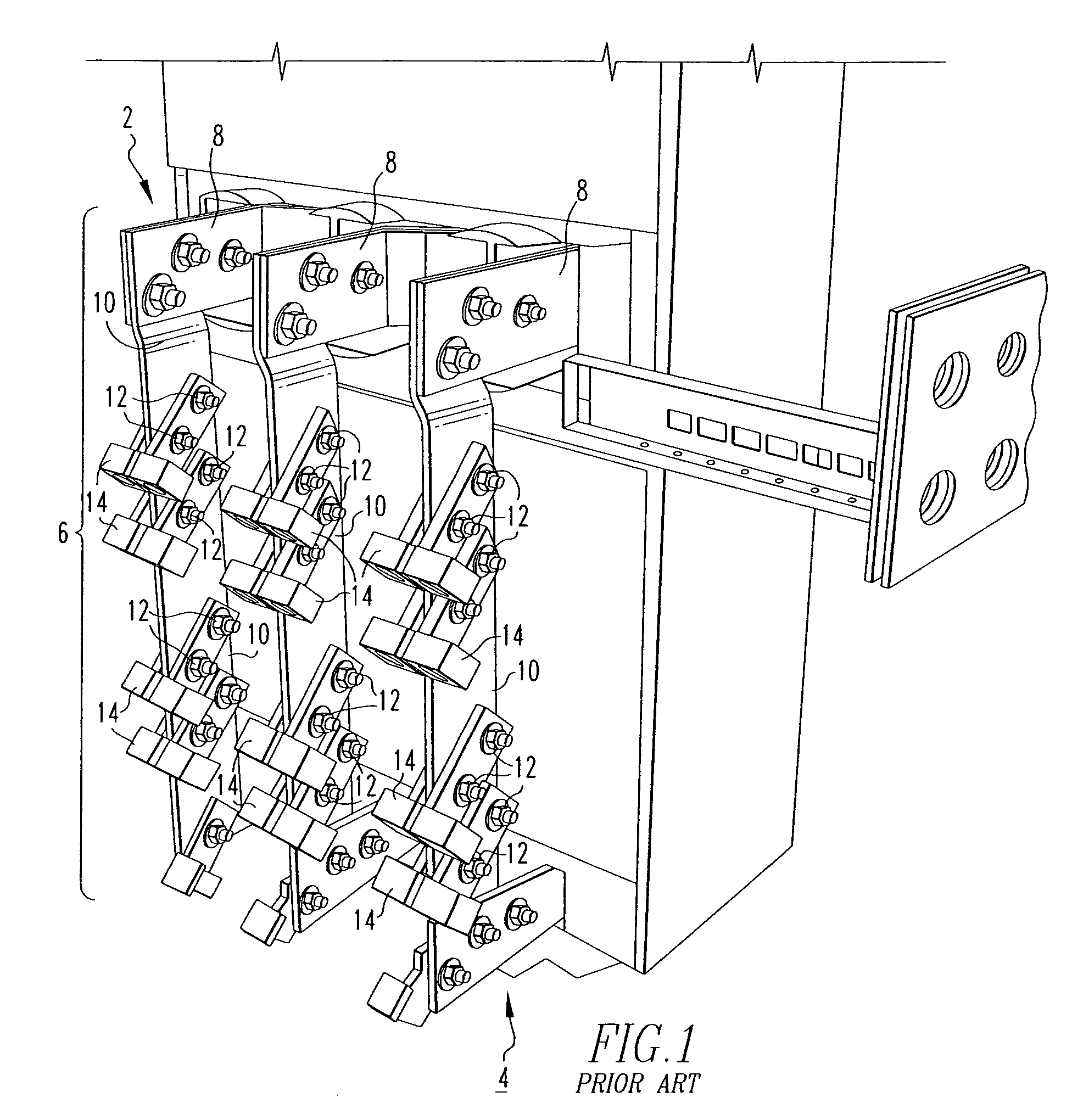 Multiple-hole terminal lug, bussing assembly and electrical switching apparatus including the same