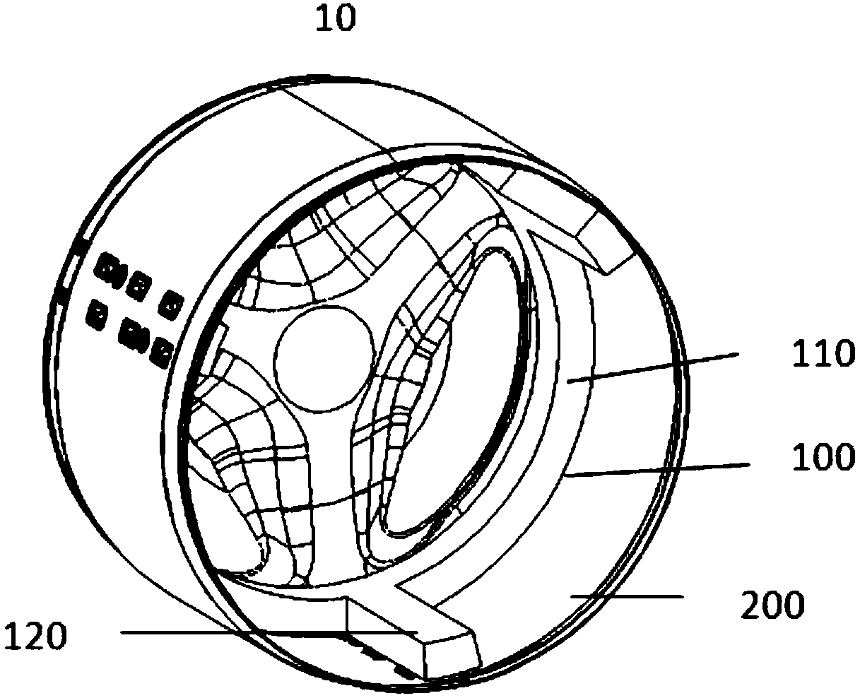 Dynamic balance device of roller washing machine, inner cylinder component of roller washing machine and roller washing machine