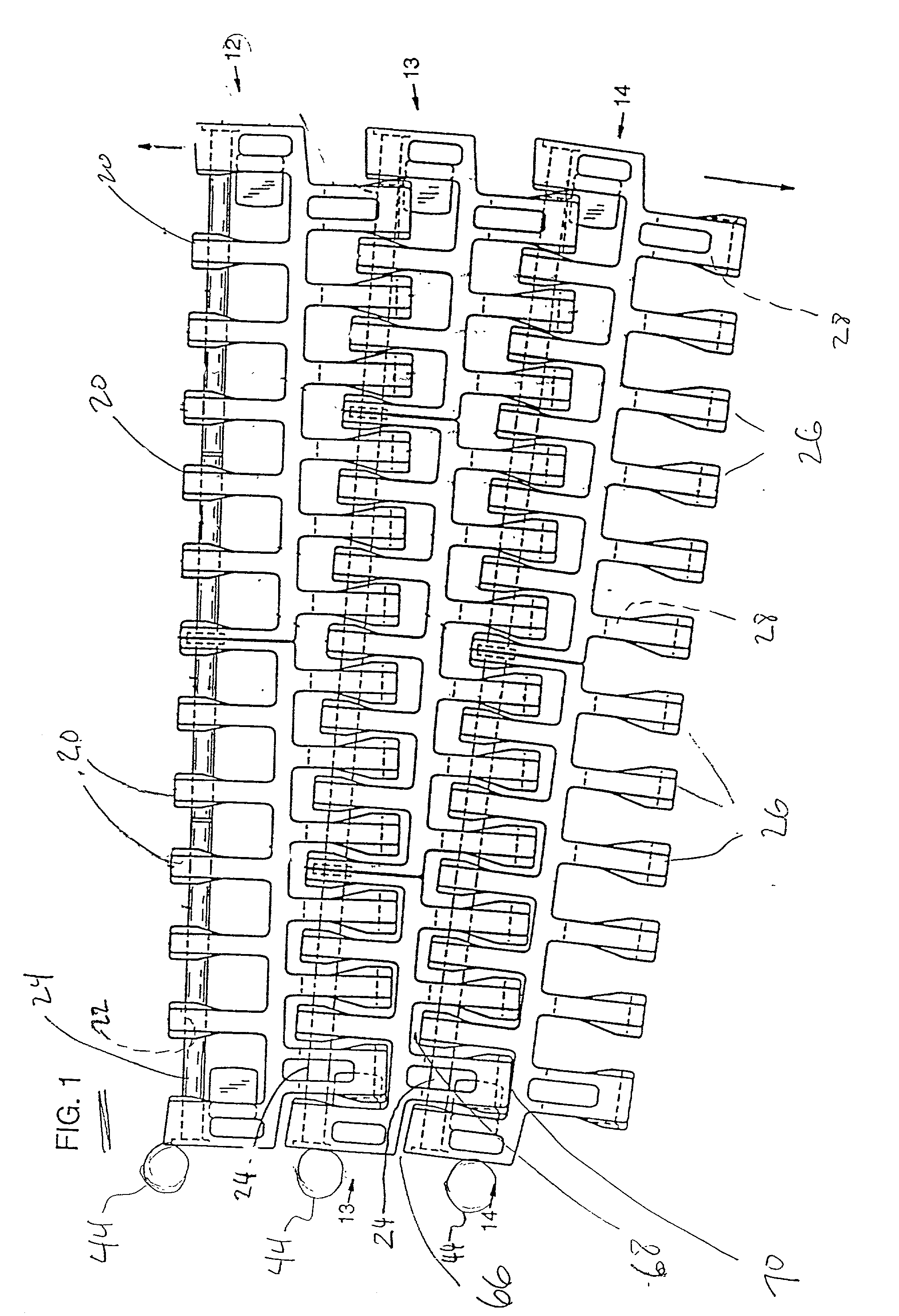 Method for radius limit adjustment on radius conveyor belts