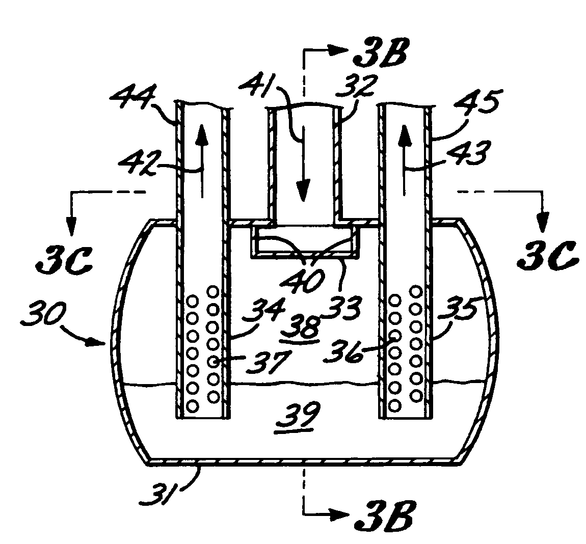 Device for splitting a two-phase stream into two or more streams with the desired vapor/liquid ratios