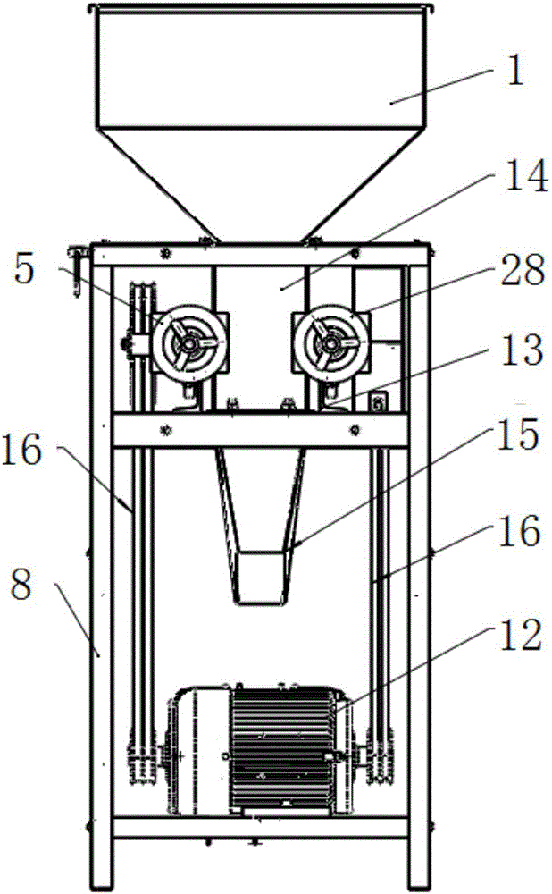 Fixed-gap tooth-free roller-couple grinder