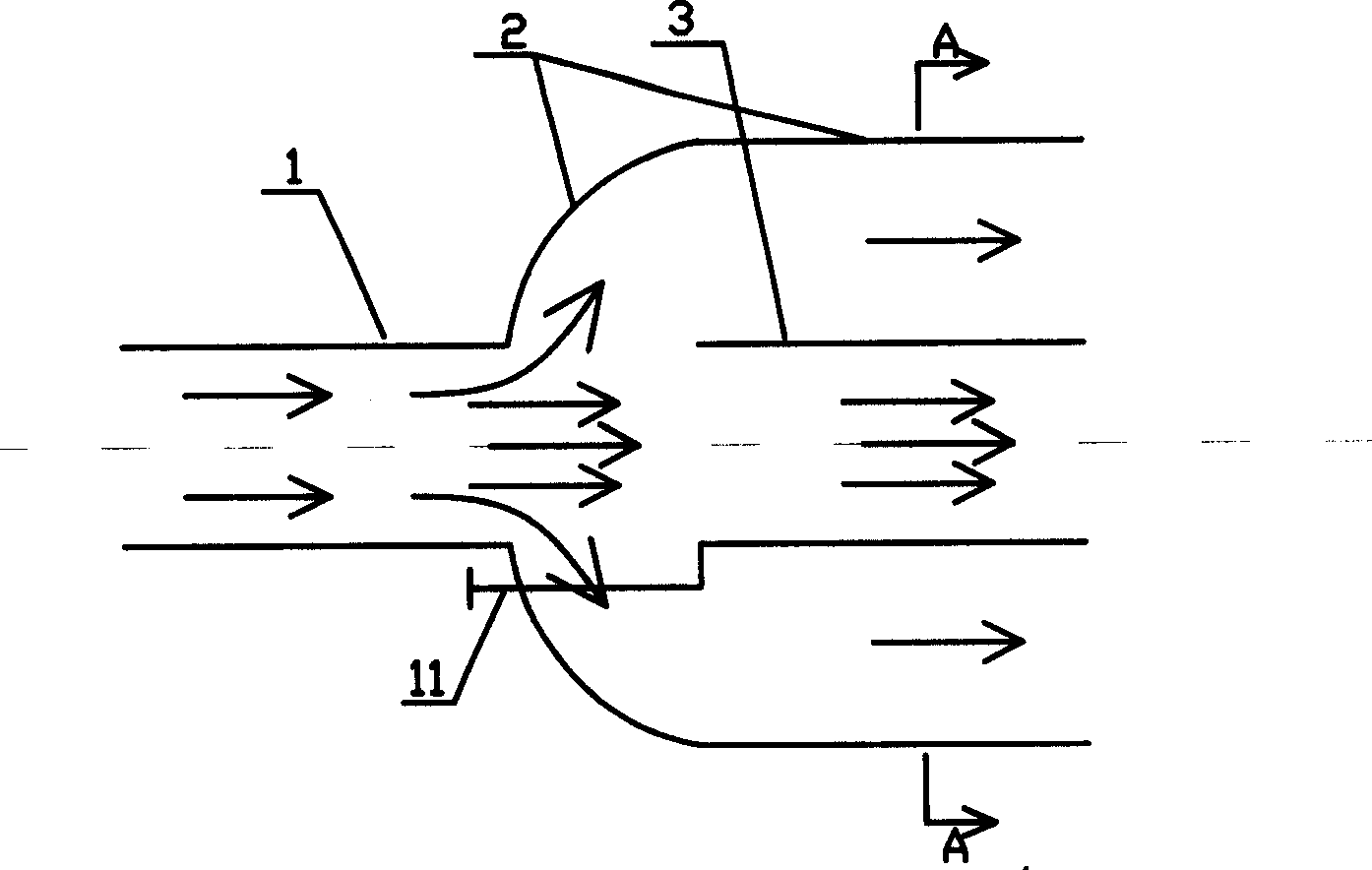 Jet type gas-solid separating device