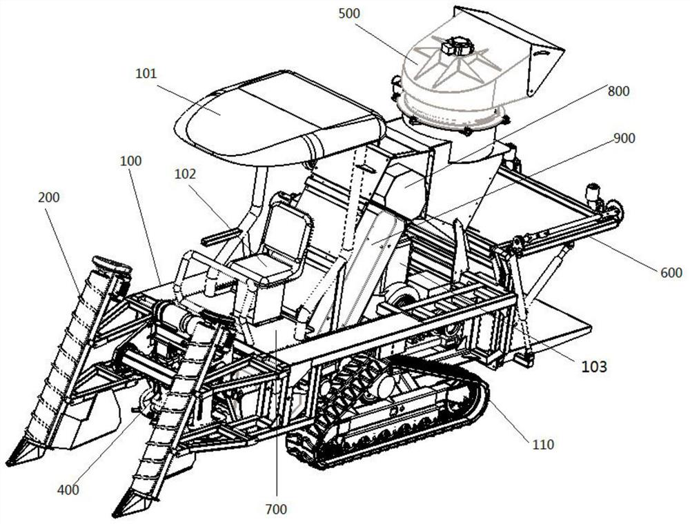 Hybrid power full-electric control sugarcane harvester