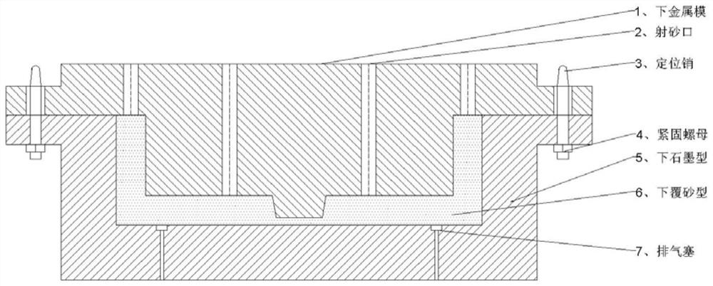 Graphite mold for sand-coated molding and application of graphite mold