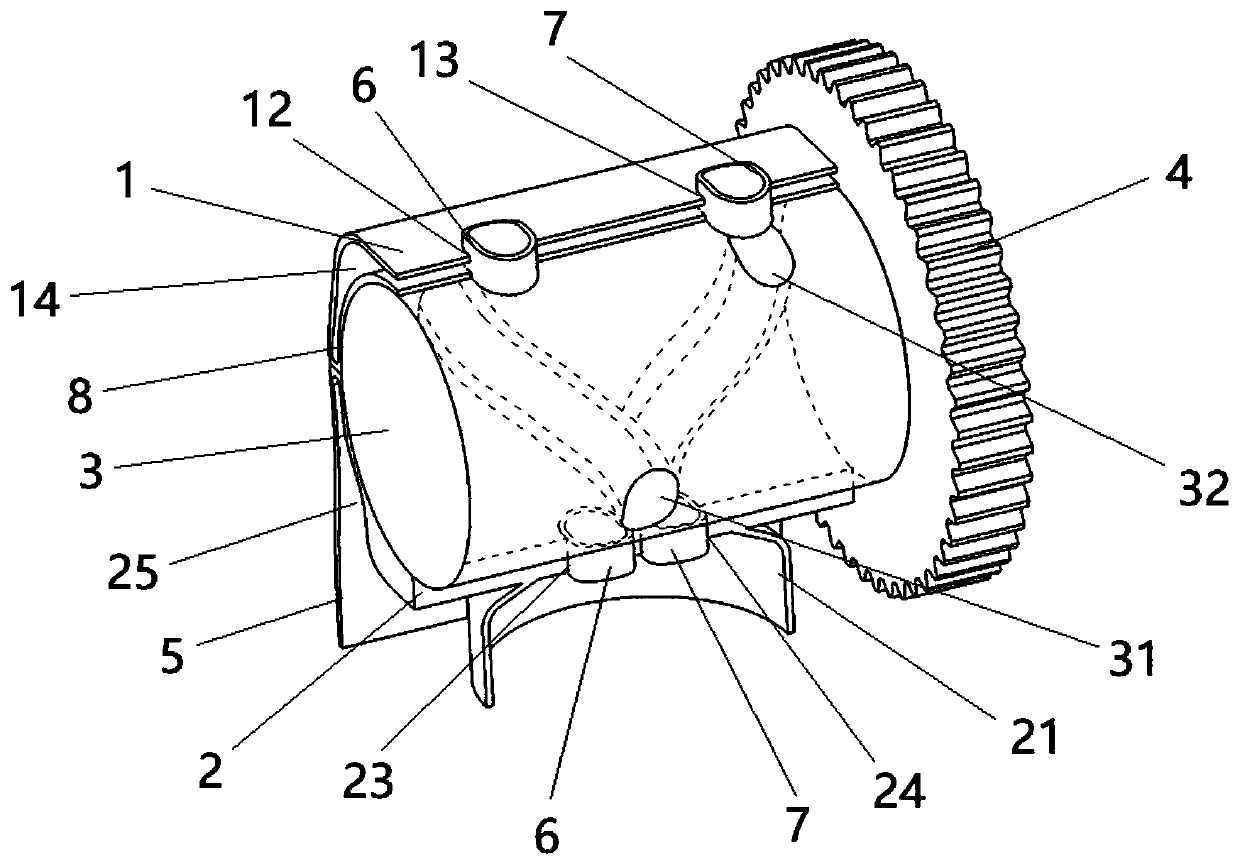 Intake and exhaust rotary valve of internal combustion engine