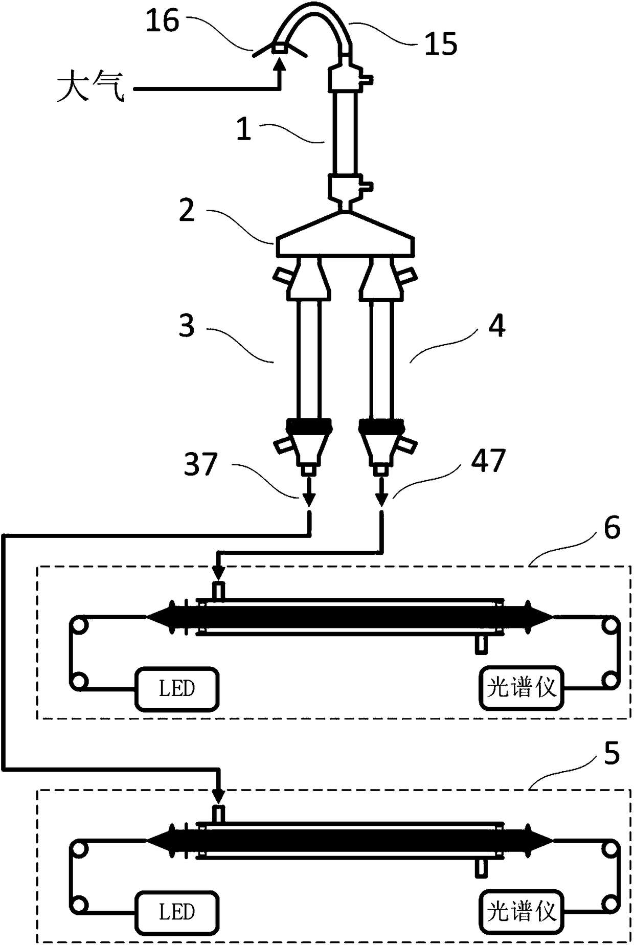 Atmosphere peroxy radical sample-introduction apparatus and measuring instrument having atmosphere peroxy radical sample-introduction apparatus