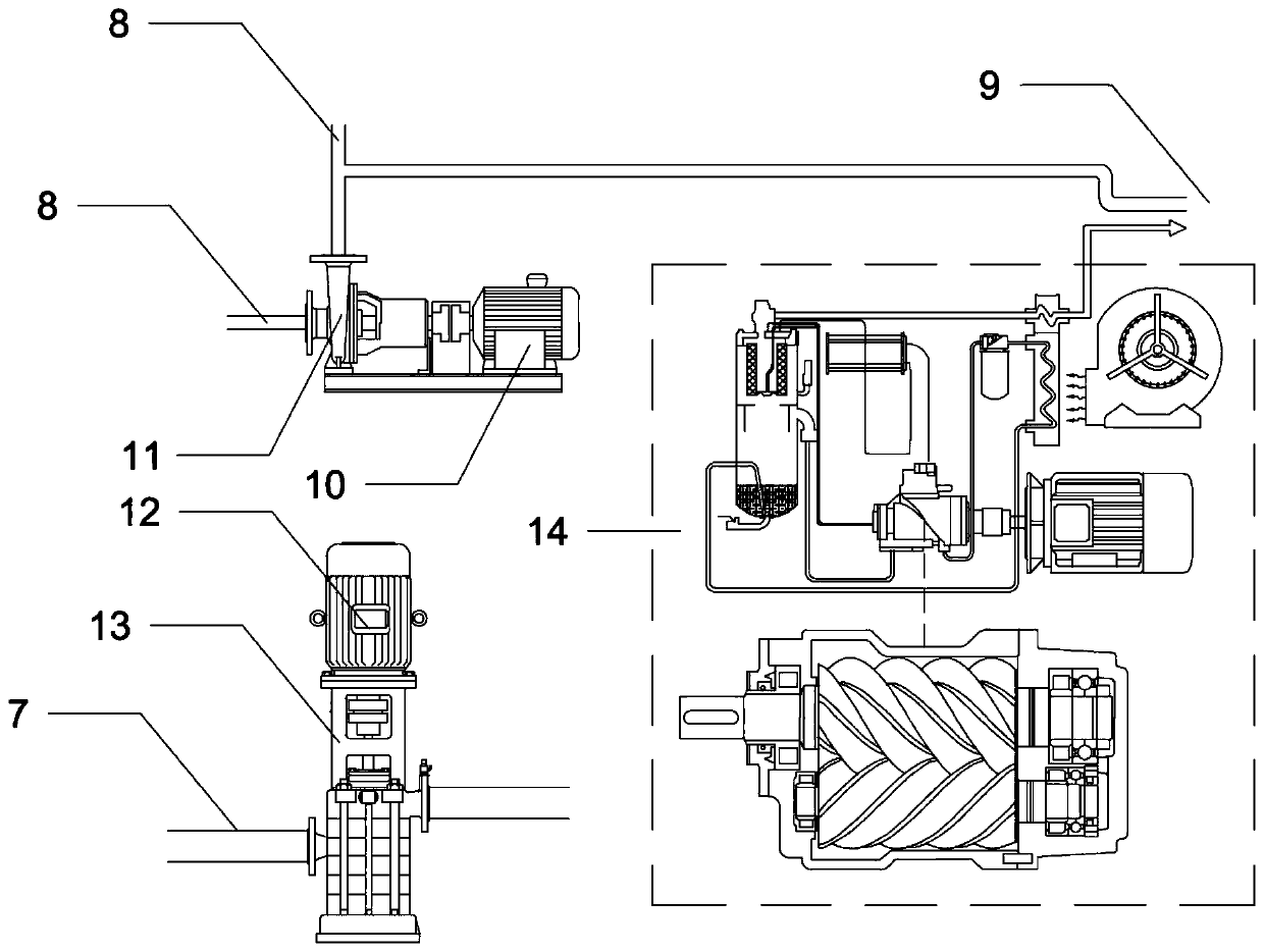 Overhead-spraying dust laying and haze removing device for treating atmospheric pollution of municipal open space