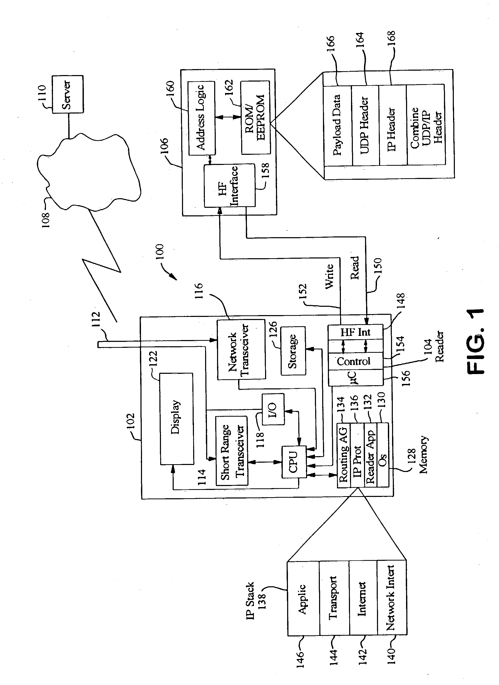 RFID system with packetized data storage in a mobile environment: methods, systems and program products