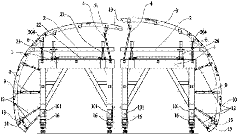 A lining method for a tunnel emergency avoidance zone and a tunnel lining trolley