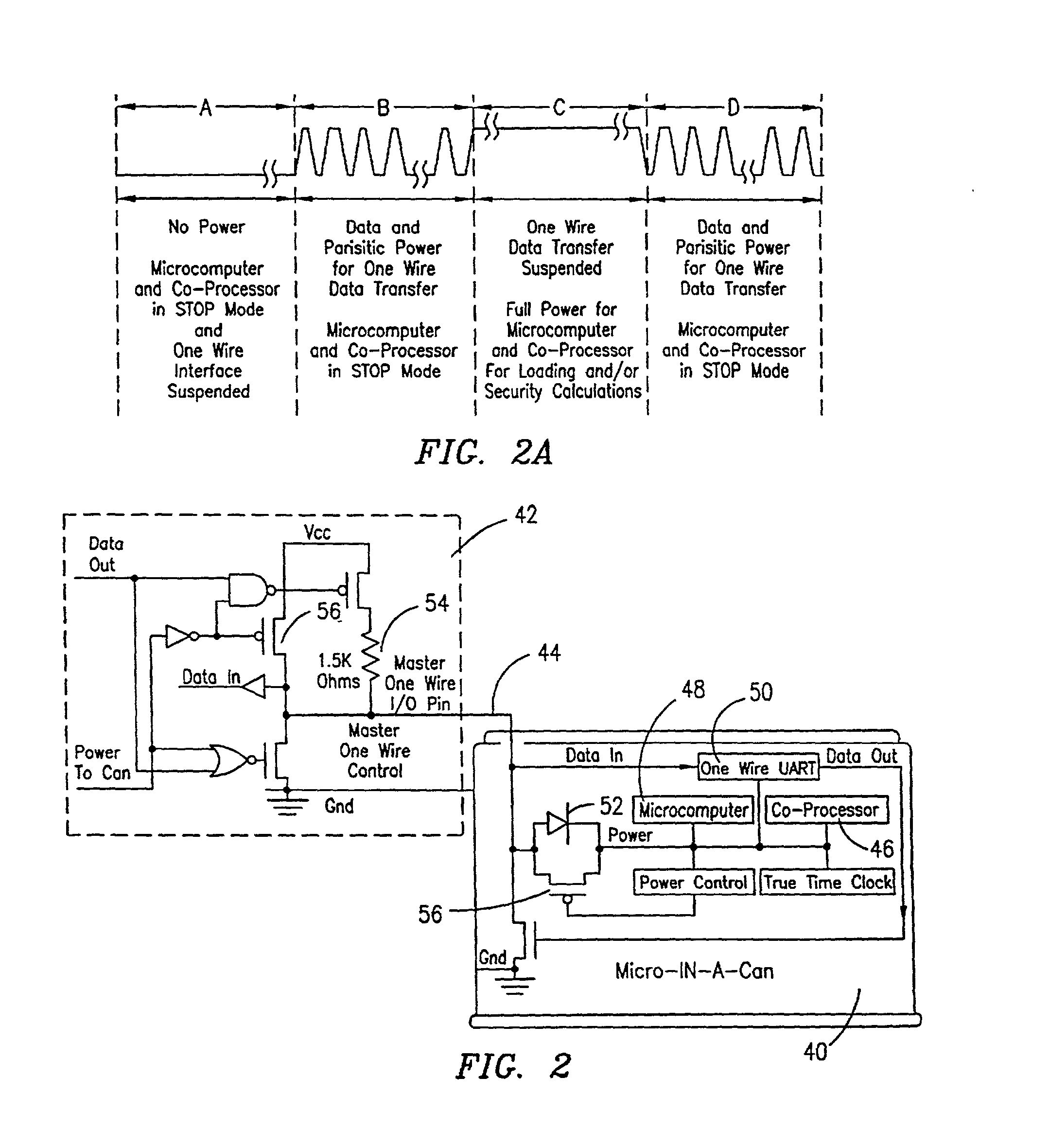 Secure module with microprocessor and co-processor