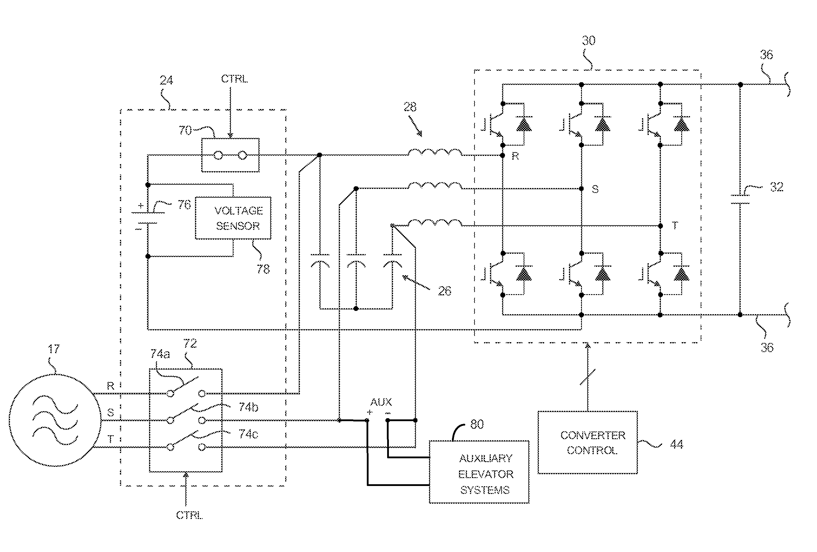 Elevator regenerative drive with automatic rescue operation