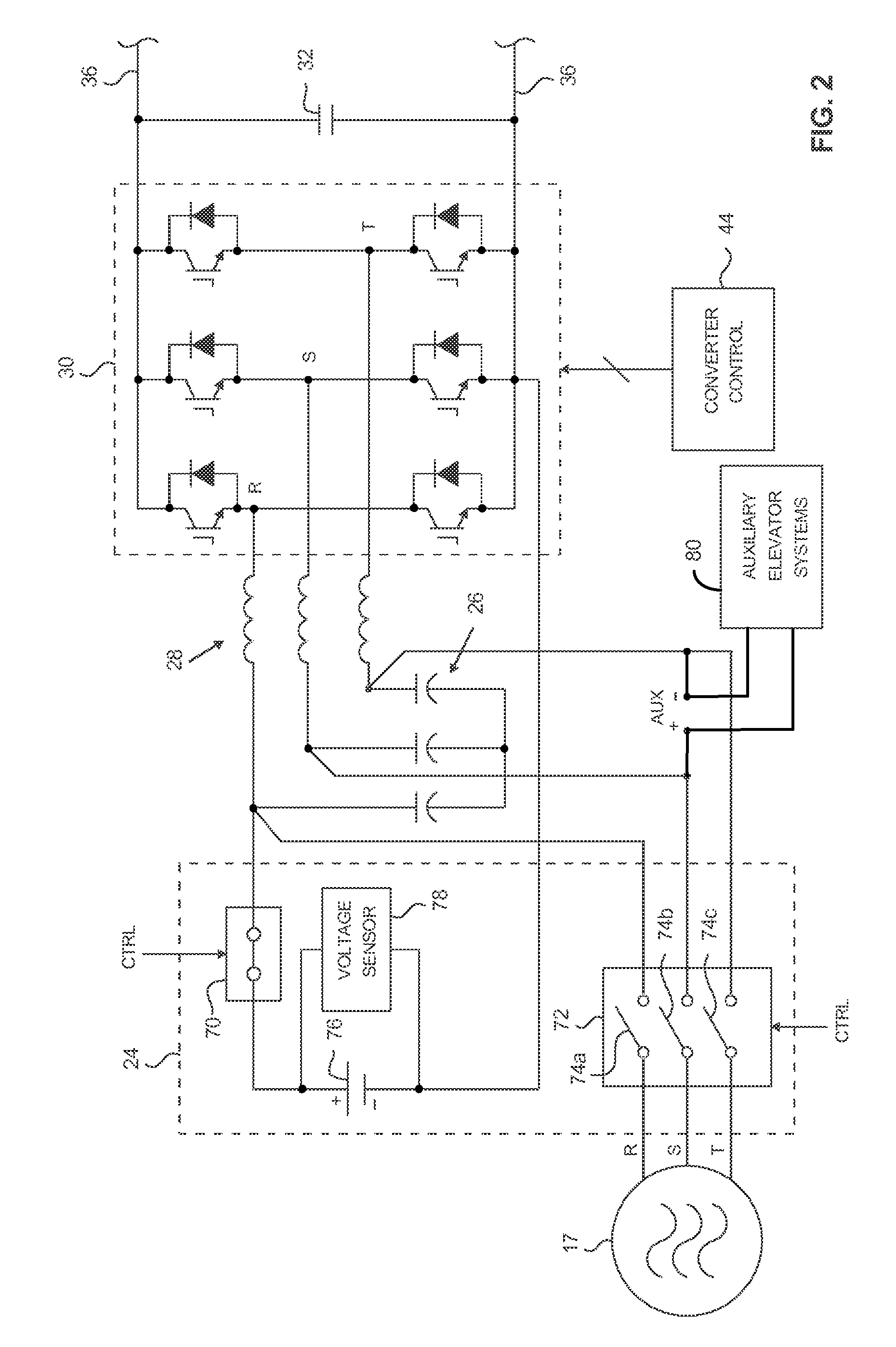 Elevator regenerative drive with automatic rescue operation