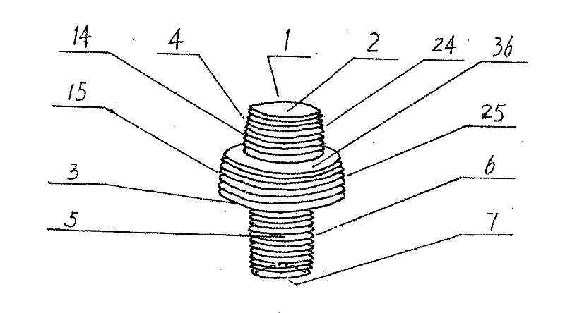 Three different thread driving and reversing anti-theft screw