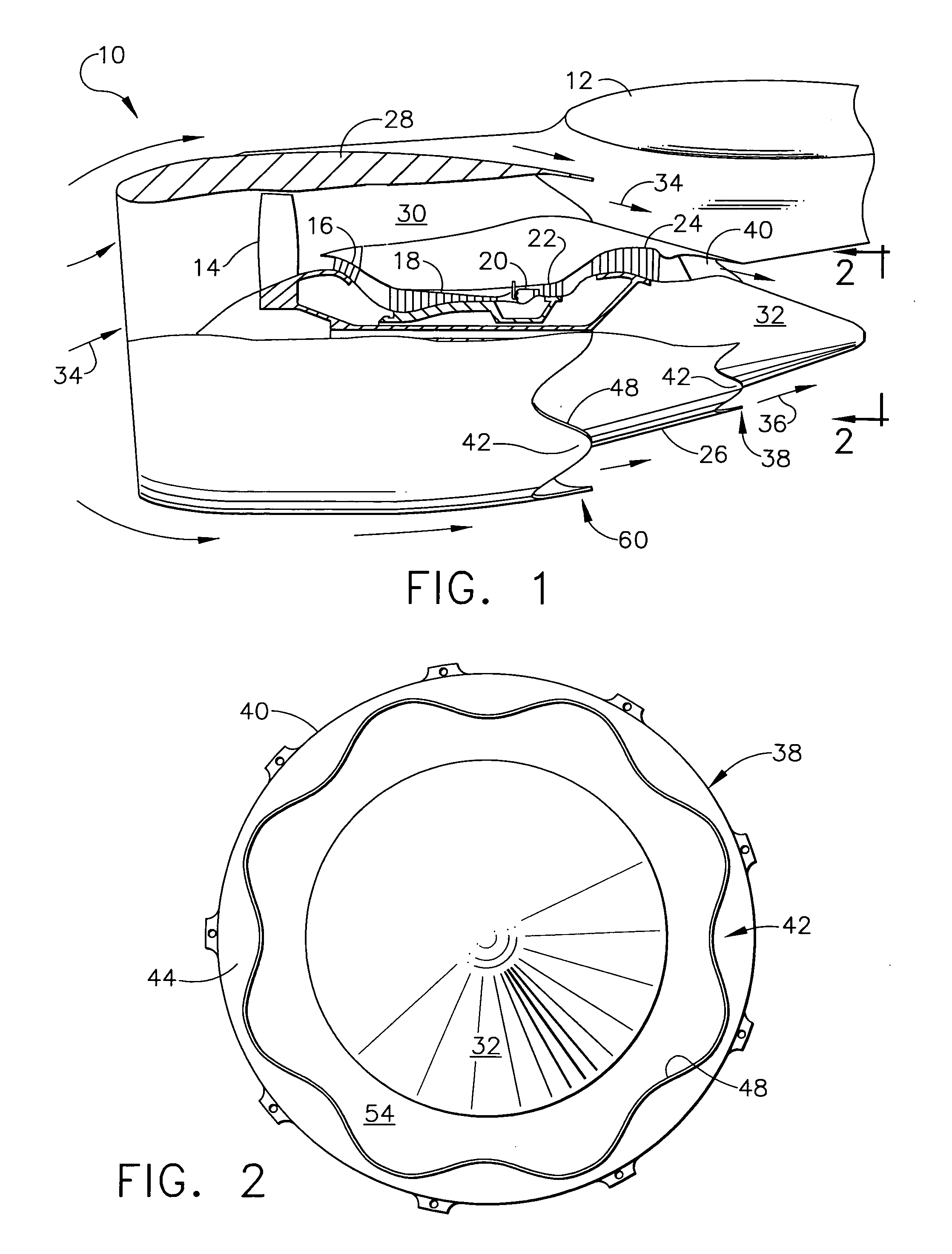 Sinuous chevron exhaust nozzle