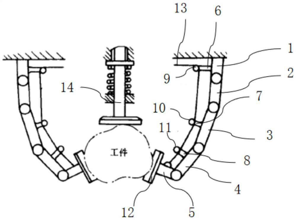 Three-jaw adaptive grabbing device