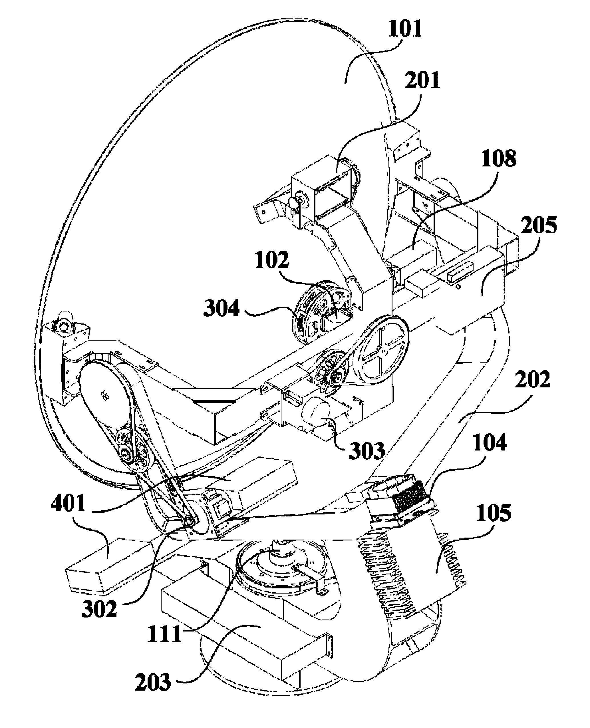 Antenna system for tracking satellite