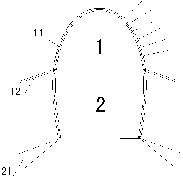 Construction method of large-span asymmetrical double-arch railway tunnel under terrain bias pressure condition