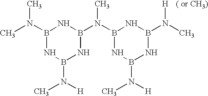 Method for making boron nitride fibers from aminoborazines