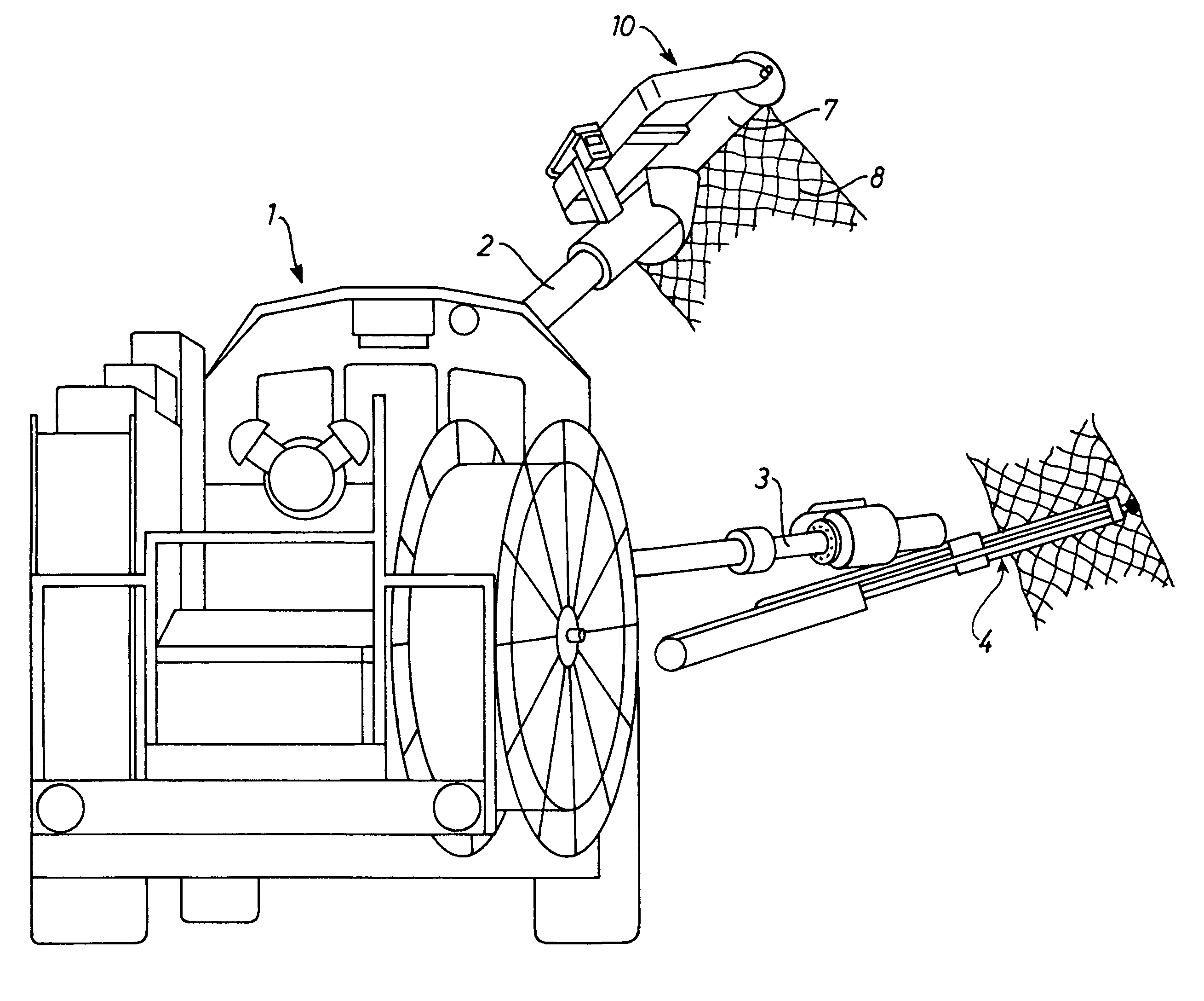 Method and apparatus for lining tunnel walls or tunnel ceilings with protective nets