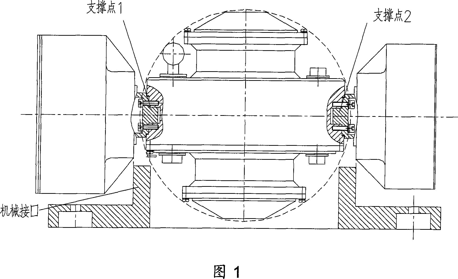 Single end support type magnetic suspension control moment gyro of single framework