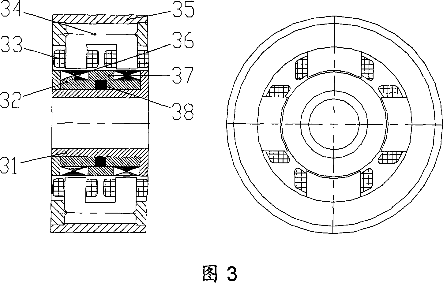 Single end support type magnetic suspension control moment gyro of single framework