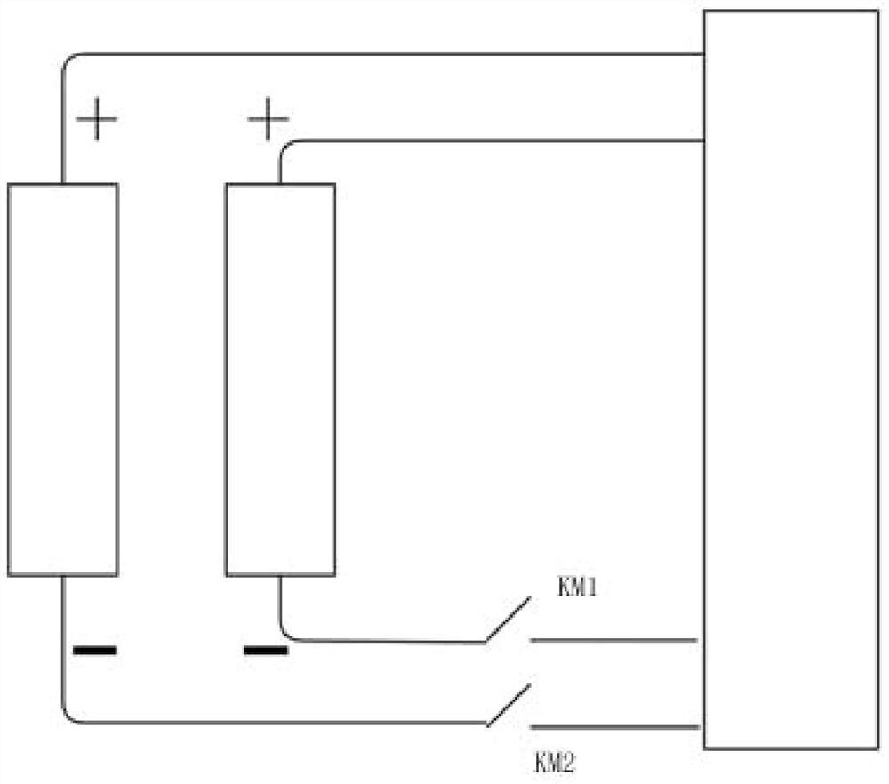 Double-branch power battery control system and method