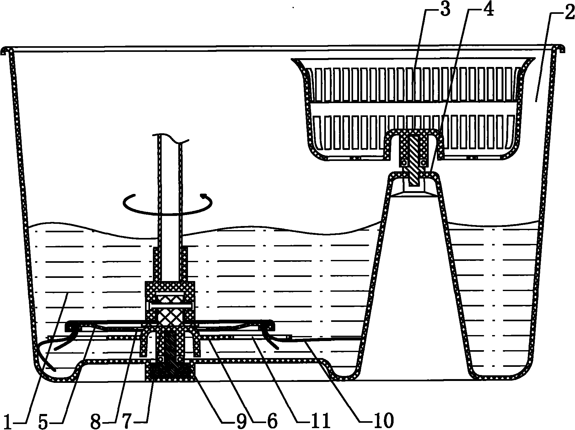 Mop bucket and supporting mop thereof