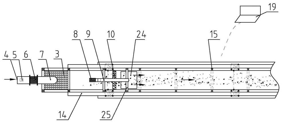 Water tank wave flow generation system with rear-mounted flow outlet