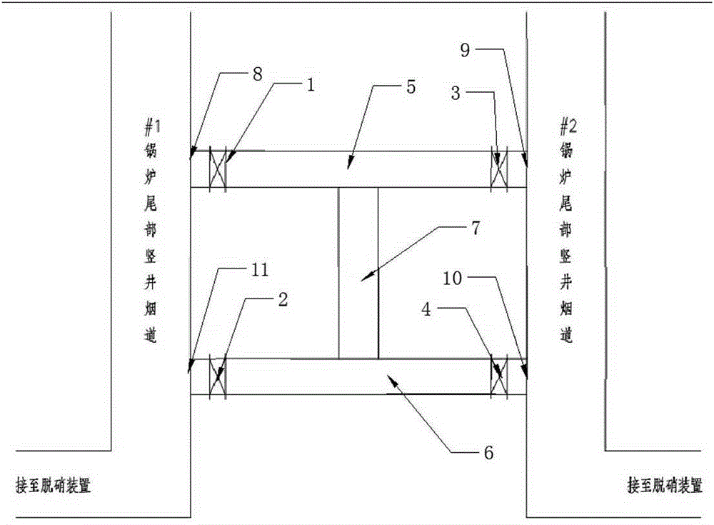 Low-load system increasing denitration flue gas temperature