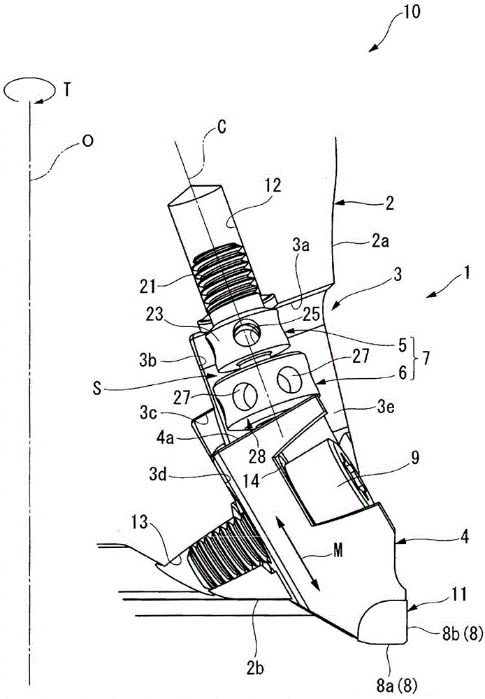 Cutting blade position adjustment mechanism and cutting edge-replaceable cutting tool