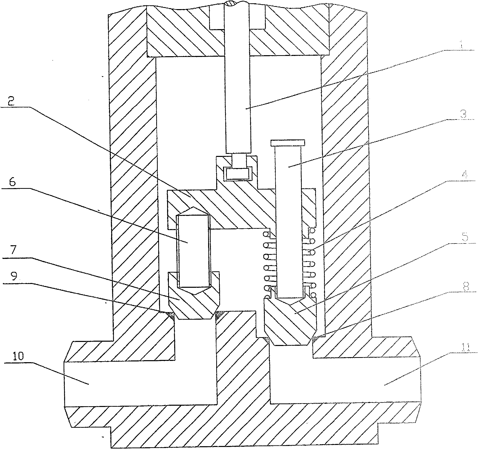 Double-core double-seat wash-free stop valve