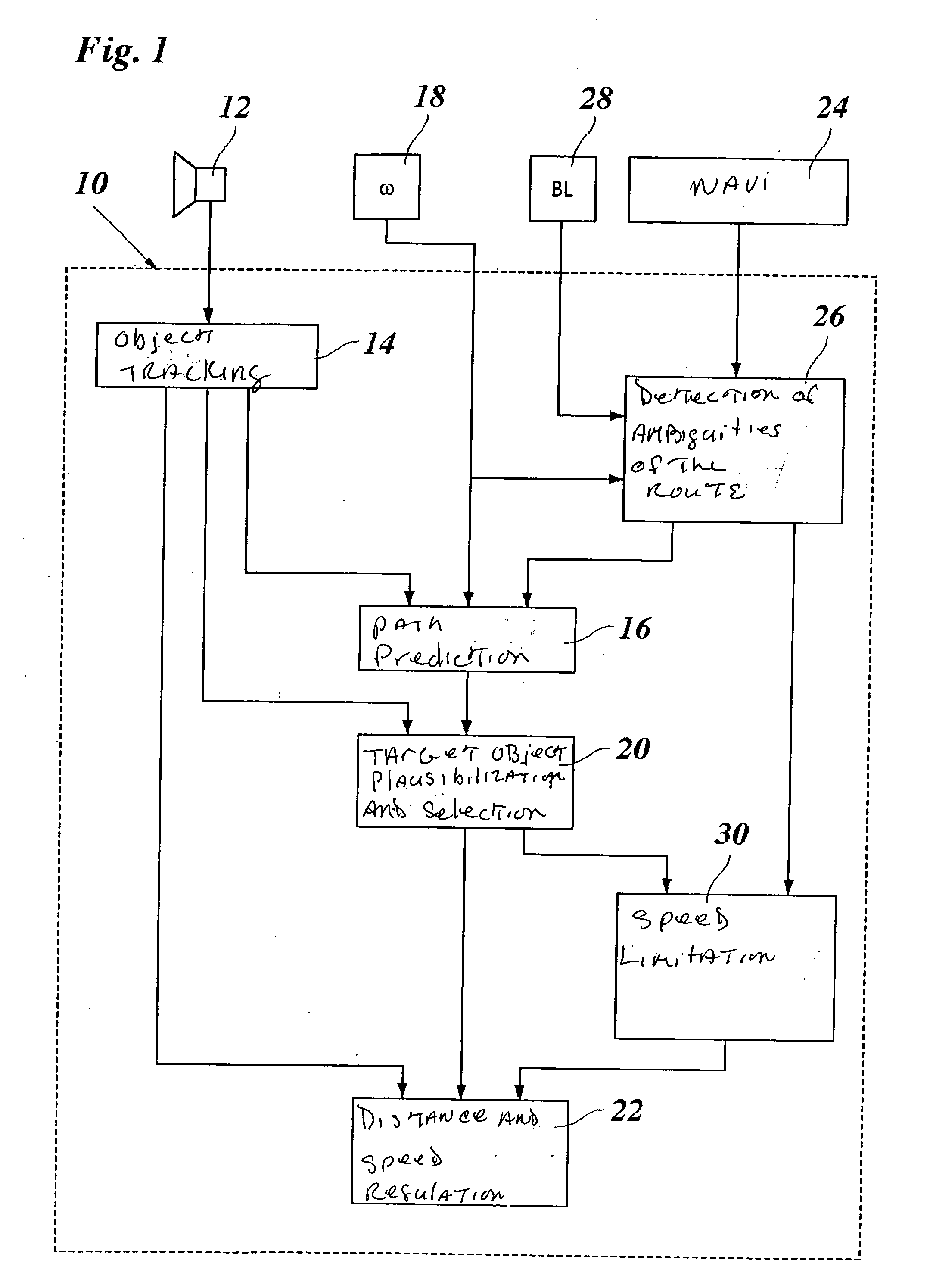 Device for longitudinally guiding a motor vehicle having a navigation system