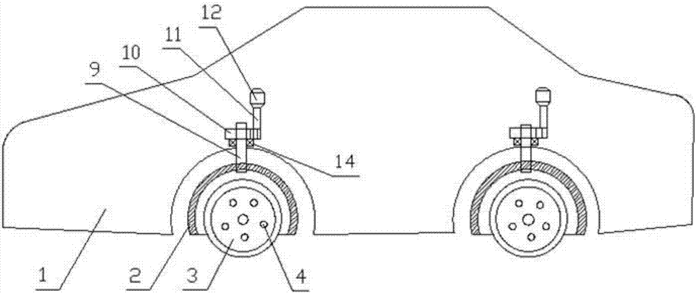 Rotatable wheel supporting device and using method