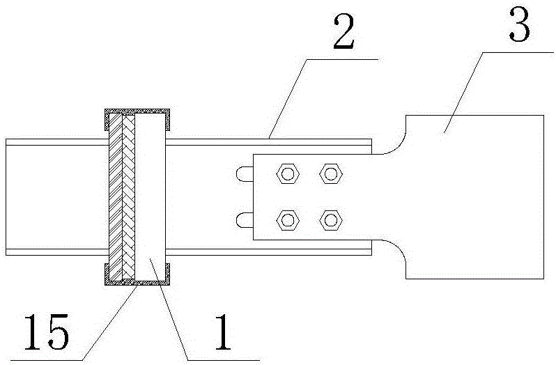 Self-centering buckling restrained brace end connecting device