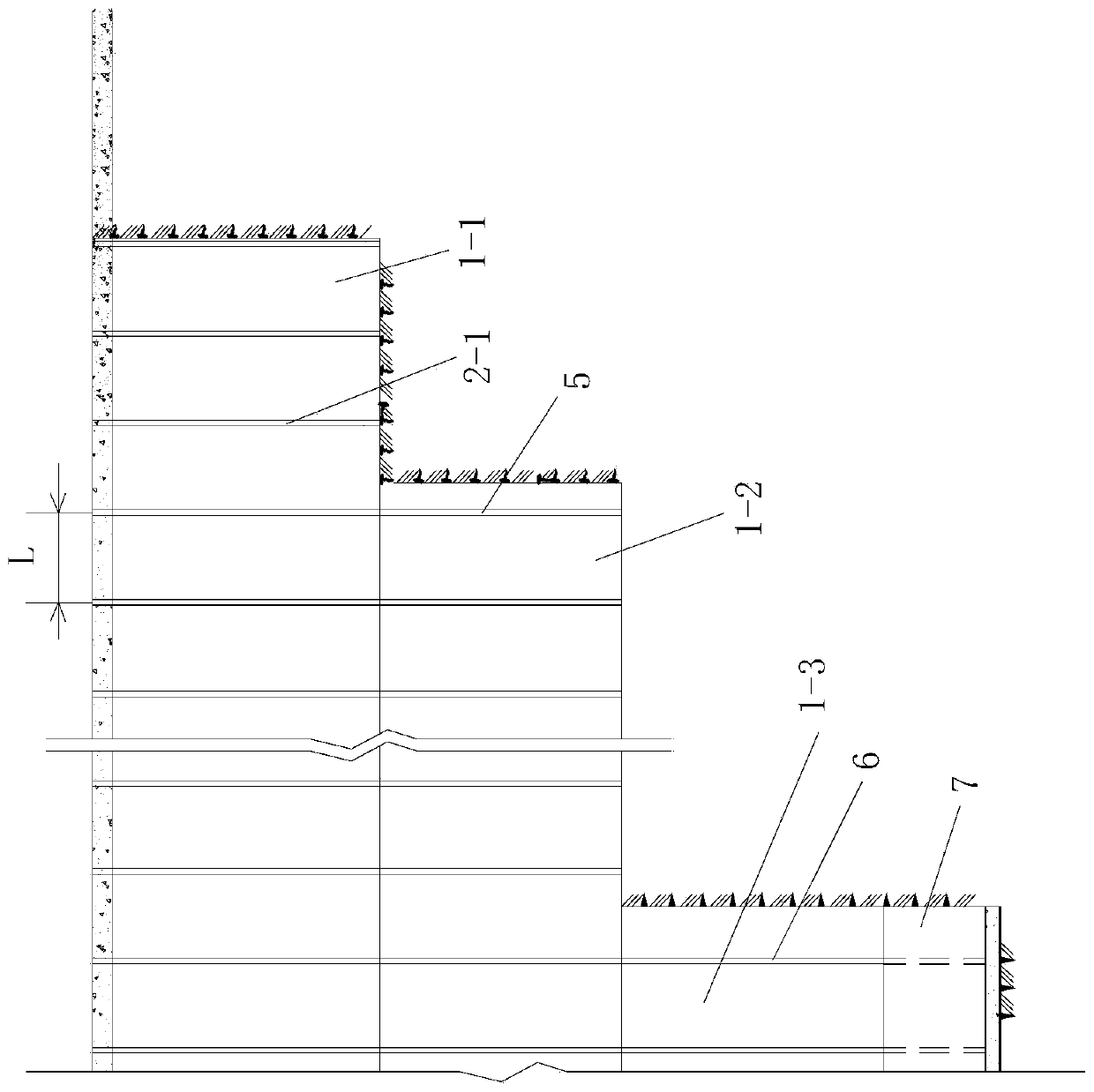 Large-section tunnel stability control construction method capable of passing through earth and stone boundary stratum