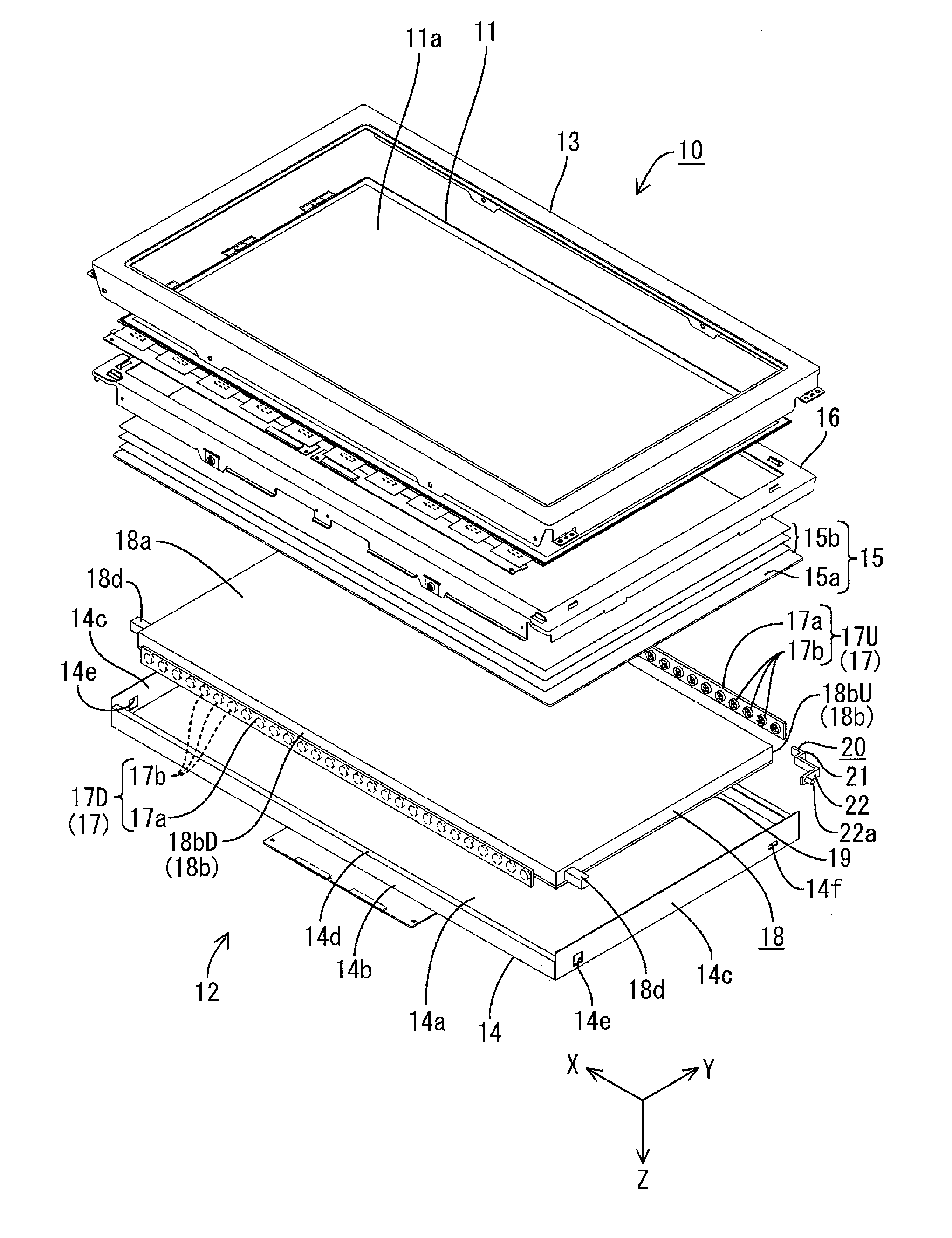 Lighting device, display device and television receiver