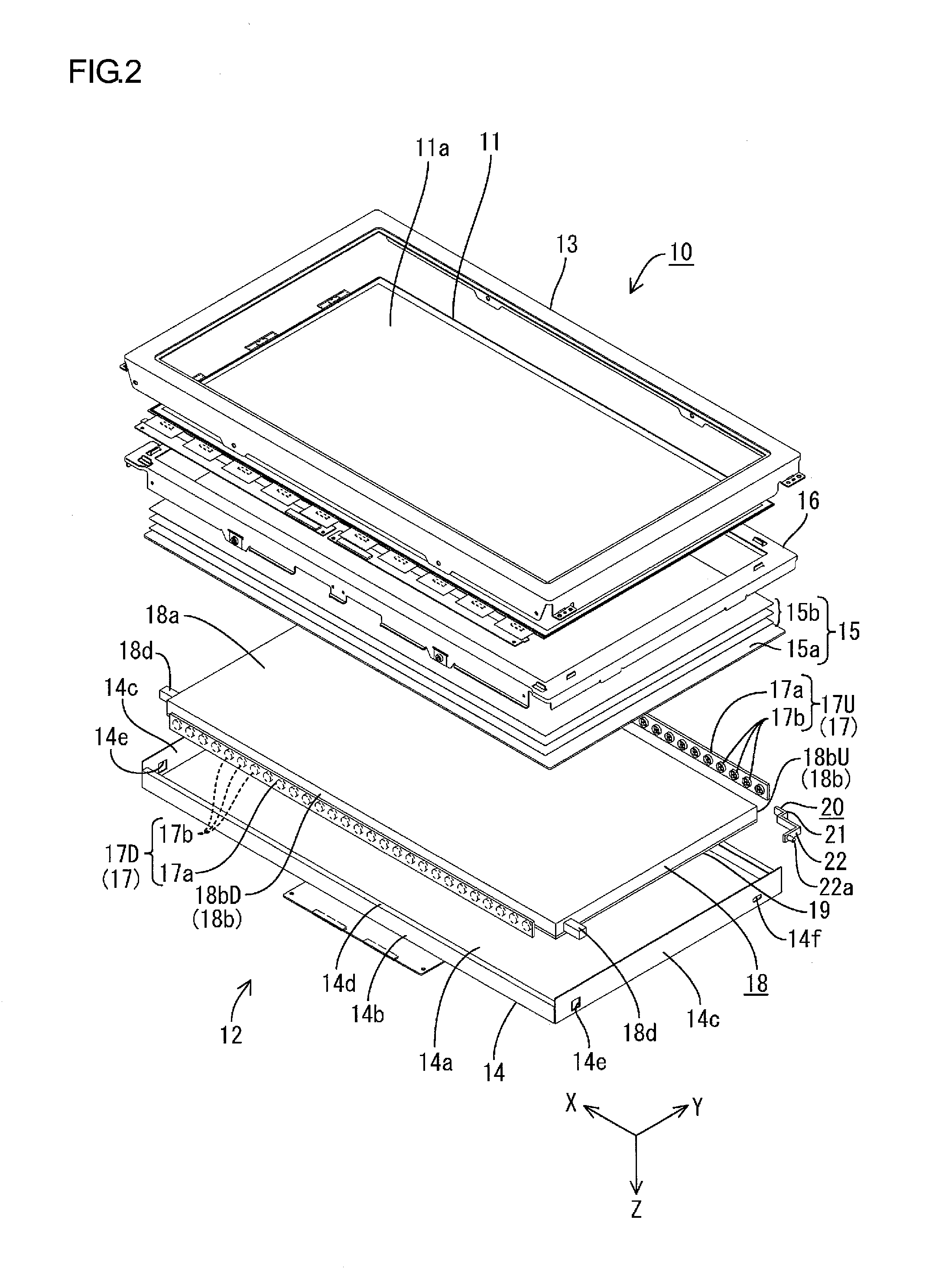 Lighting device, display device and television receiver