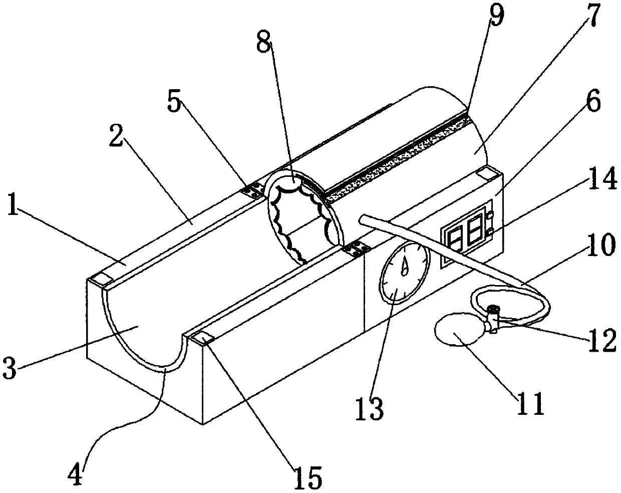 Blood pressure redistribution hypertension treatment device and method thereof